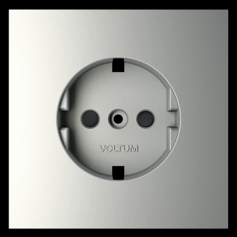 Накладка для розетки с заземлением и защитными шторками, S70 (сталь)