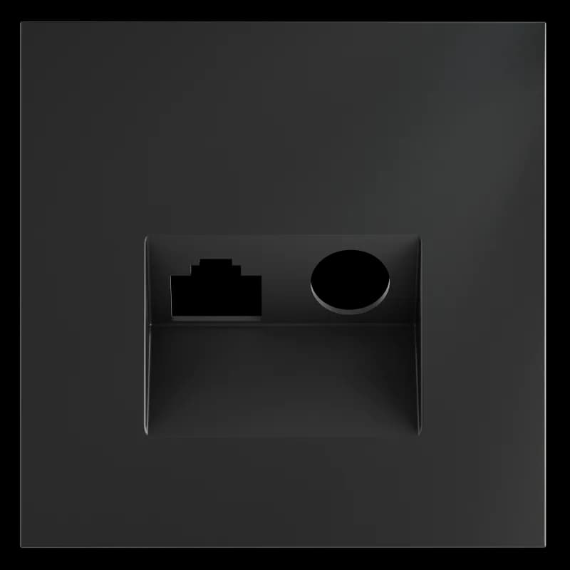 Накладка для розетки TV+RJ45 кат. 6, S70 (графит)