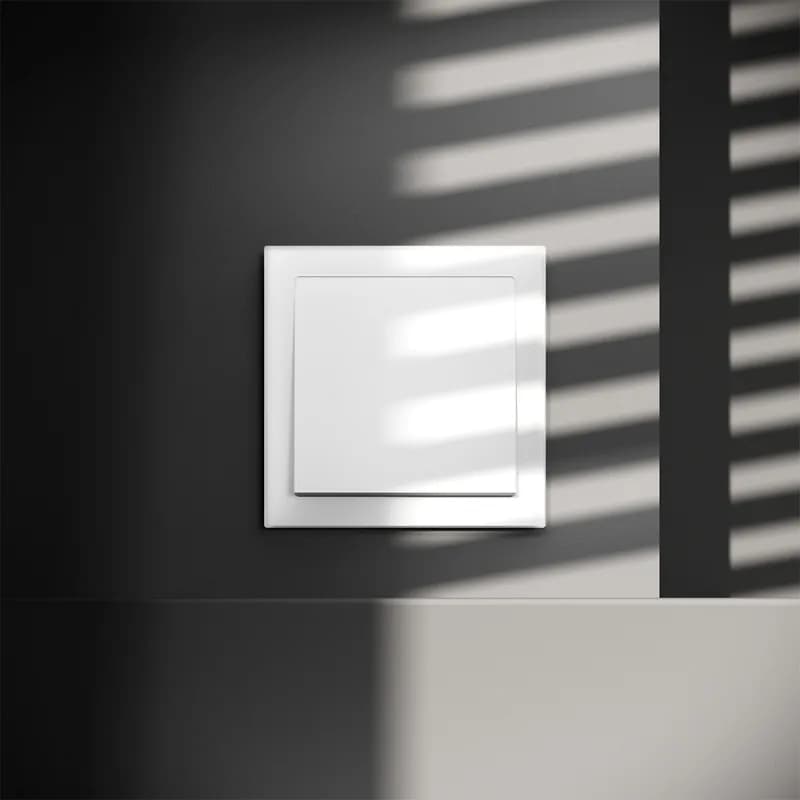 Выключатель встраиваемый VOLTUM S70 одноклавишный 10А, (белый матовый)