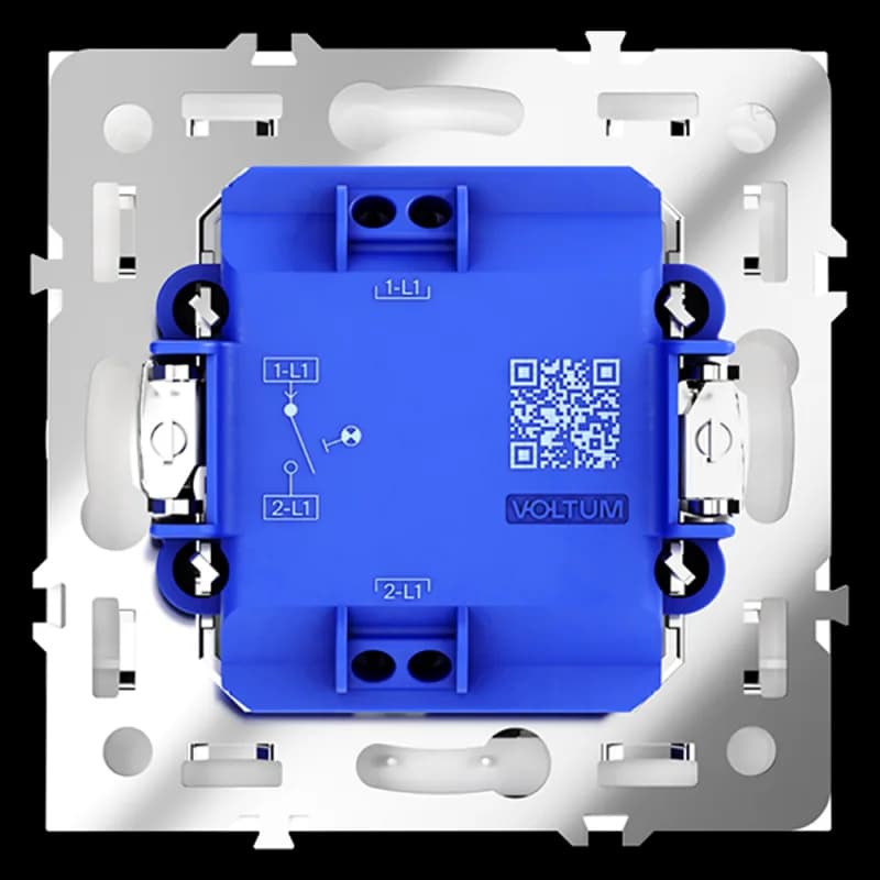 Выключатель встраиваемый VOLTUM S70 одноклавишный с подсветкой 10А, (белый глянцевый)