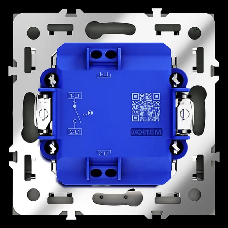 Выключатель встраиваемый VOLTUM S70 одноклавишный с подсветкой 10А, (титан)