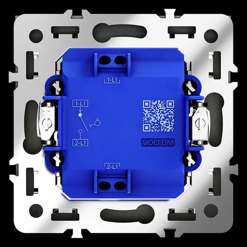 Выключатель с самовозвратом встраиваемый VOLTUM S70 одноклавишный 10А, (титан)
