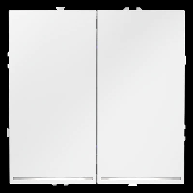 Выключатель встраиваемый VOLTUM S70 двухклавишный с подсветкой 10А, (белый матовый)