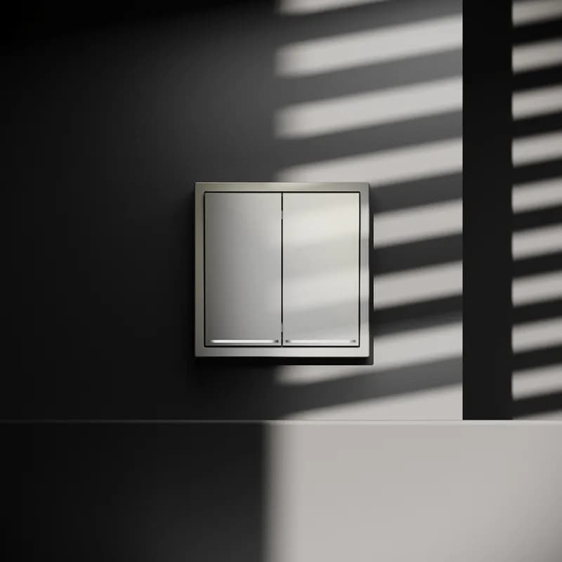 Выключатель встраиваемый VOLTUM S70 двухклавишный с подсветкой 10А, (шелк)