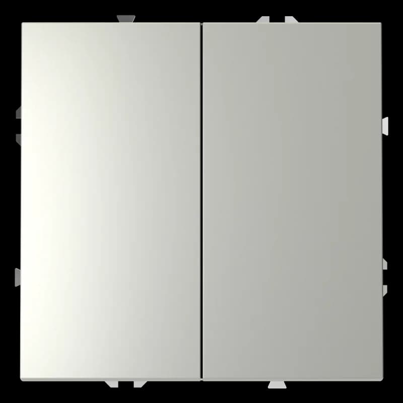 Проходной переключатель встраиваемый VOLTUM S70 двухклавишный 10А, (сталь)