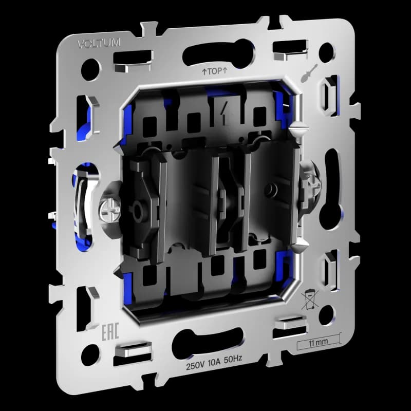 Механизм проходного переключателя двухклавишного 10А, S70