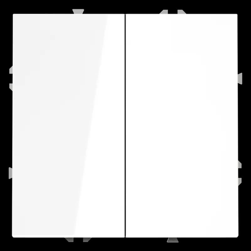 Выключатель с самовозвратом встраиваемый VOLTUM S70 двухклавишный 10А, (белый глянцевый)