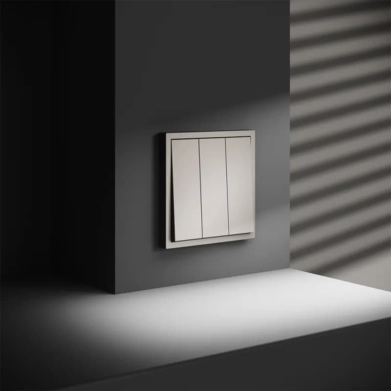 Выключатель встраиваемый VOLTUM S70 трехклавишный 10А, (кашемир)