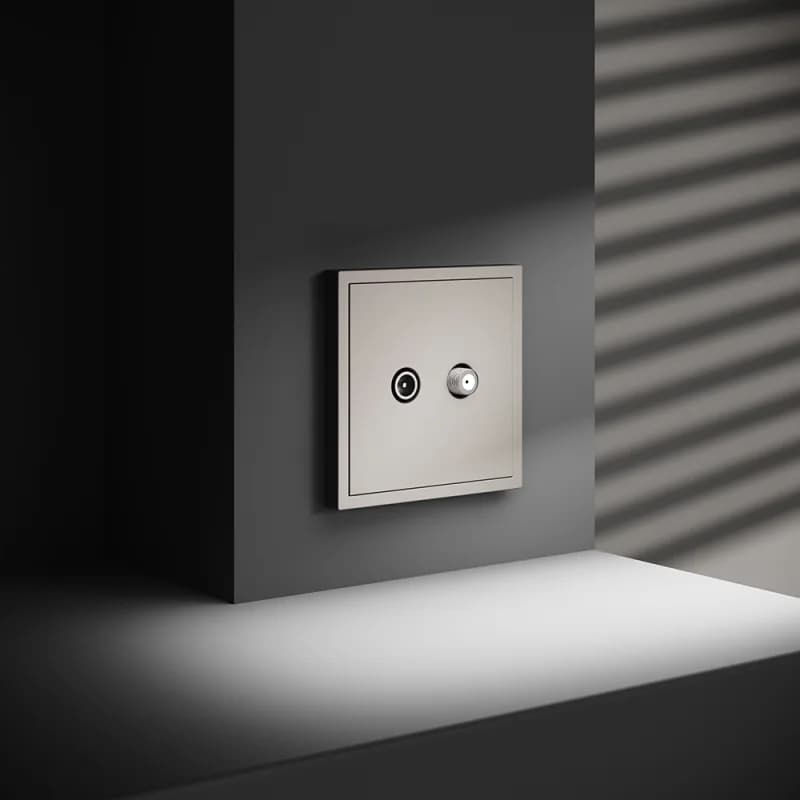 Розетка телевизионная встраиваемая VOLTUM S70 оконечная TV+SAT, (кашемир)