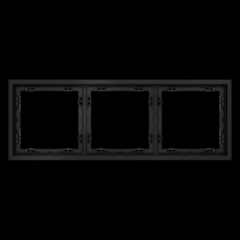 Рамка пластиковая VOLTUM S70 на 3 поста, (черный матовый)