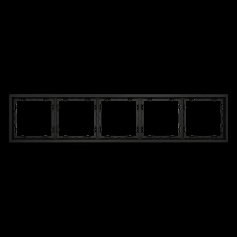 Рамка пластиковая VOLTUM S70 на 5 постов, (черный матовый)