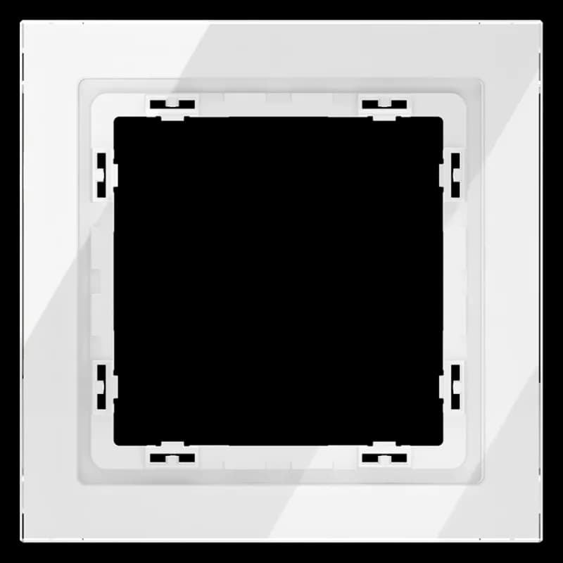 Рамка стеклянная VOLTUM S70 на 1 пост, (белый, стекло)