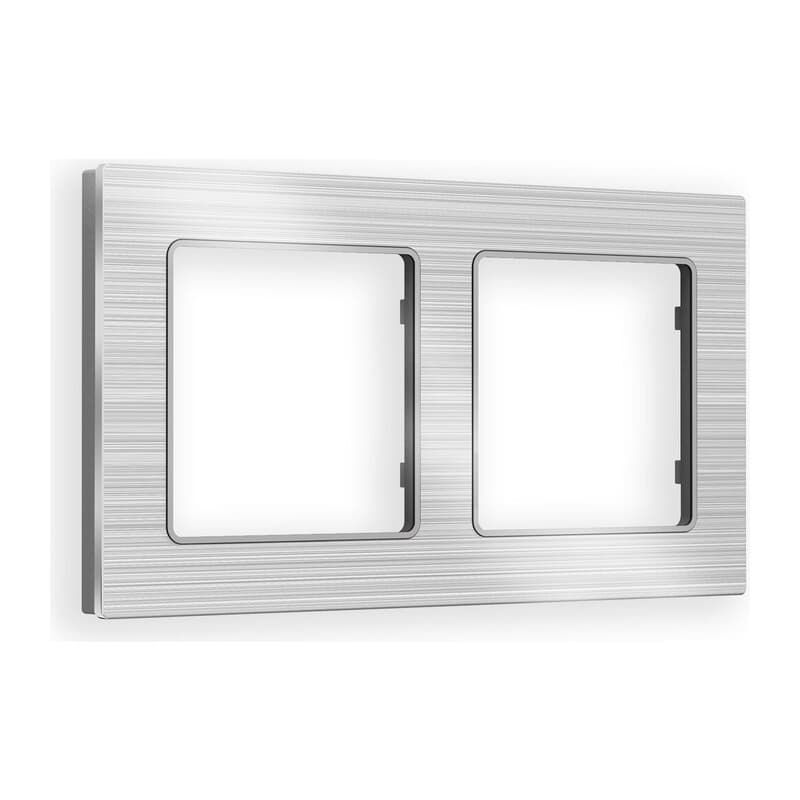 Рамка ALFA Platos (Серебро Металл шлифованный) 2-ая