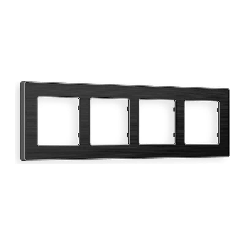 Рамка ALFA Arctic (Черный Стекло органическое/Сталь) 4-ая