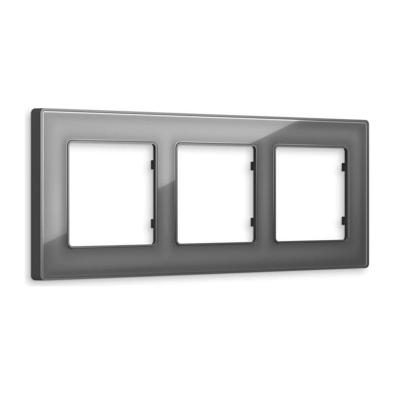 Рамка ALFA Arctic (Антрацит серый Стекло органическое) 3-ая