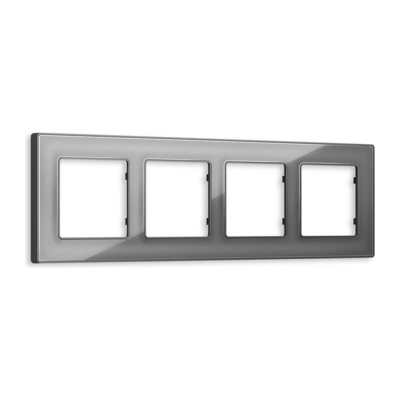 Рамка ALFA Arctic (Антрацит серый Стекло органическое) 4-ая