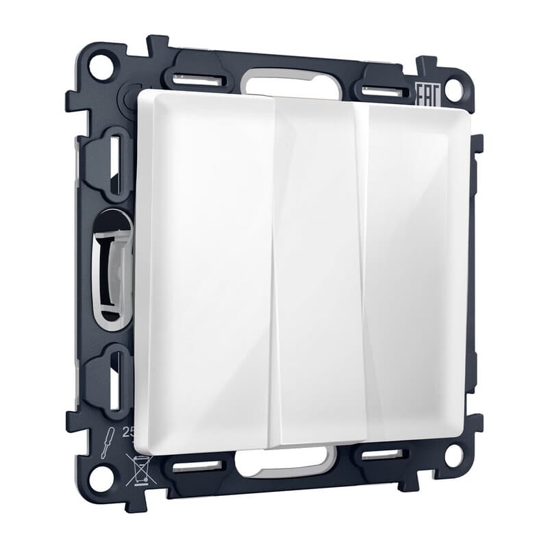 Комплект механизма 3-кл выключателя ALFA Белый глянец QUANT (AP1050, VM133)