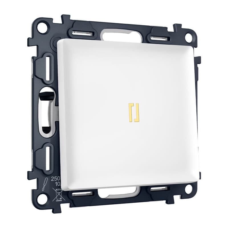 Комплект механизма 1-кл выключателя с подсветкой 3200K ALFA Белый матовый QUANT (AP1220, VM101, G11Y)