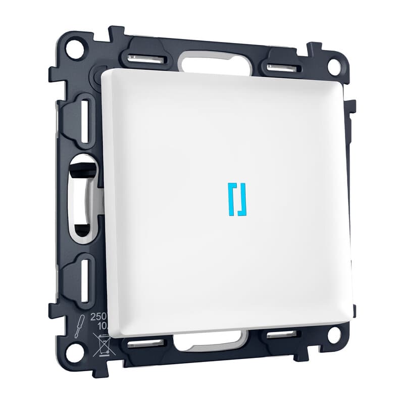 Комплект механизма 1-кл выключателя с подсветкой10000K ALFA Белый матовый QUANT (AP1220, VM101, G17B)