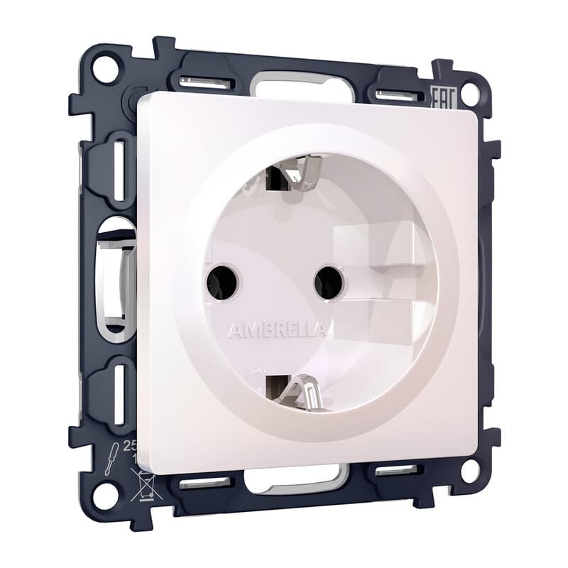 Комплект механизма электрической розетки ALFA Жемчуг с/з на винтовых зажимах QUANT (AP2060, VM141)