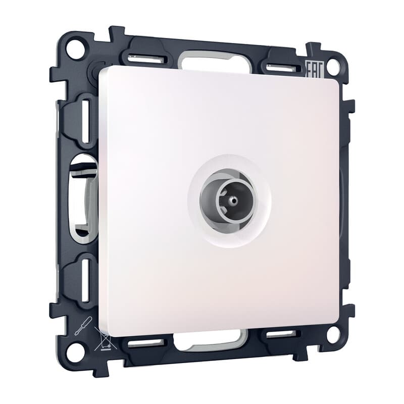 Комплект механизма TV розетки проходной ALFA Жемчуг 5-1000 MHz 4dB QUANT (AP2130, VM211)