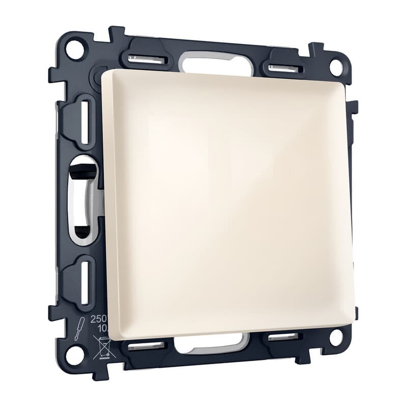 Комплект механизма 1-кл выключателя ALFA Бежевый глянец QUANT (AP3010, VM101)