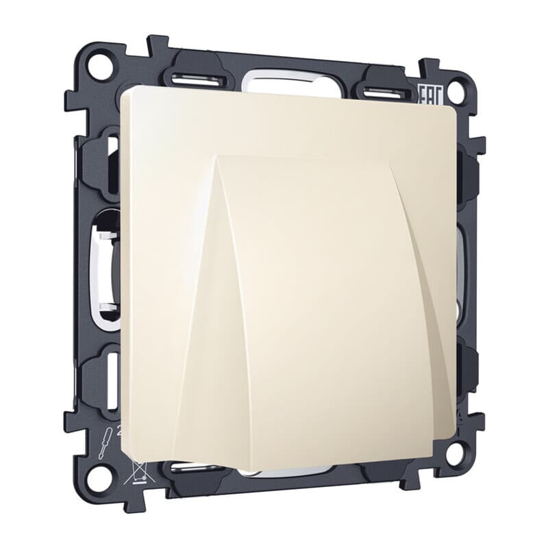 Комплект вывода кабеля с фиксатором ALFA Бежевый матовый QUANT (AP3358, VM238)