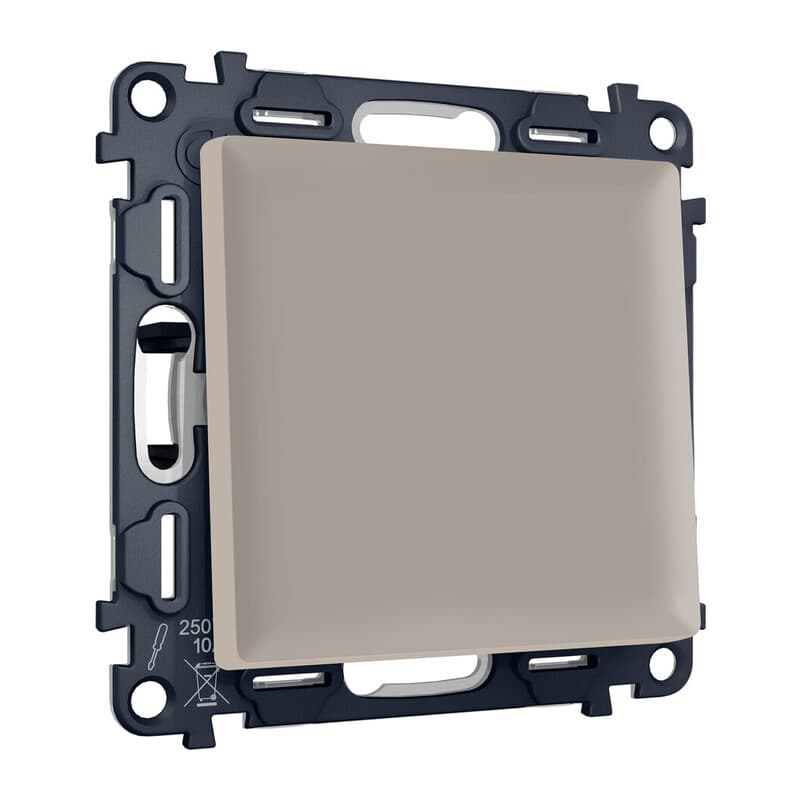Комплект механизма 1-кл перекрестного выключателя ALFA Серо-бежевый матовый QUANT (AP3610, VM112)