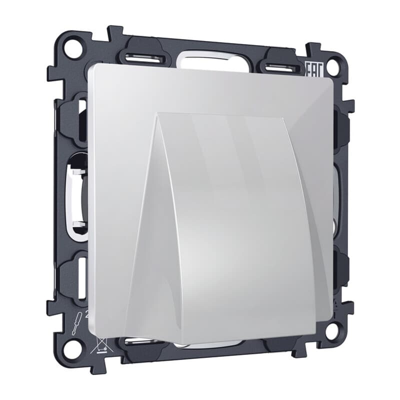 Комплект вывода кабеля с фиксатором ALFA Серебро глянец QUANT (AP4158, VM238)