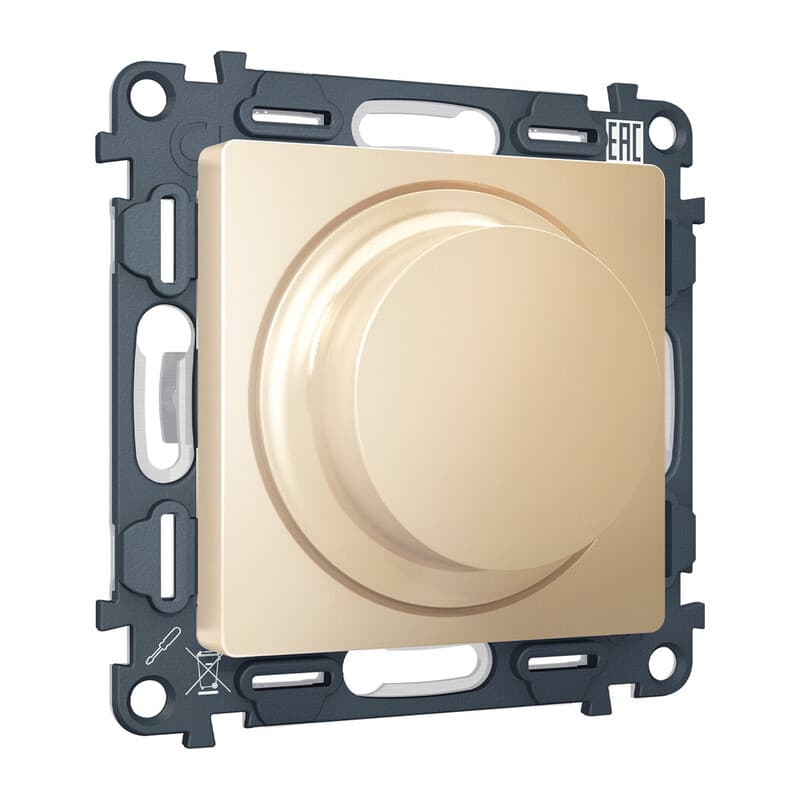 Комплект механизма светорегулятора универсального ALFA Шампань 25-600W/LED 5-300W QUANT (AP6055, VM136)