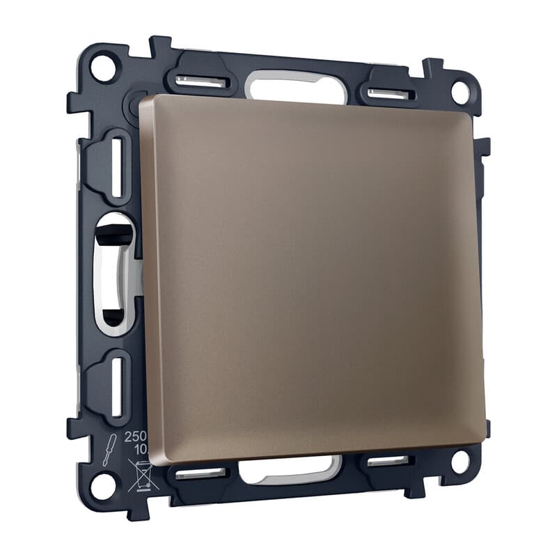 Комплект механизма 1-кл проходного выключателя ALFA Темная бронза матовый QUANT (AP6310, VM105)