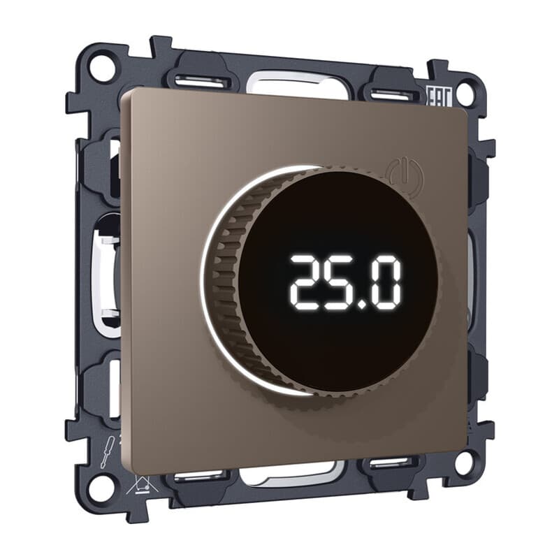 Комплект мех-ма термор-ра с цифровым дисплеем с подсветкой и датчиком для теплого пола ALFA Темная бронза матовый QUANT (AP6358, VM1385)
