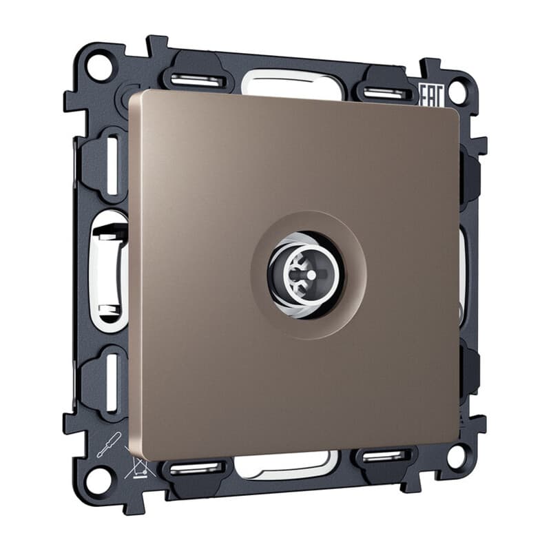 Комплект механизма TV розетки оконечной экранированной 5-1000MHz 3dB ALFA Темная бронза матовый QUANT (AP6430, VM199)