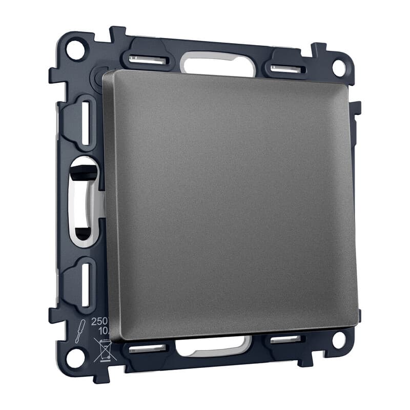 Комплект механизма 1-кл выключателя ALFA Антрацит серый QUANT (AP6510, VM101)