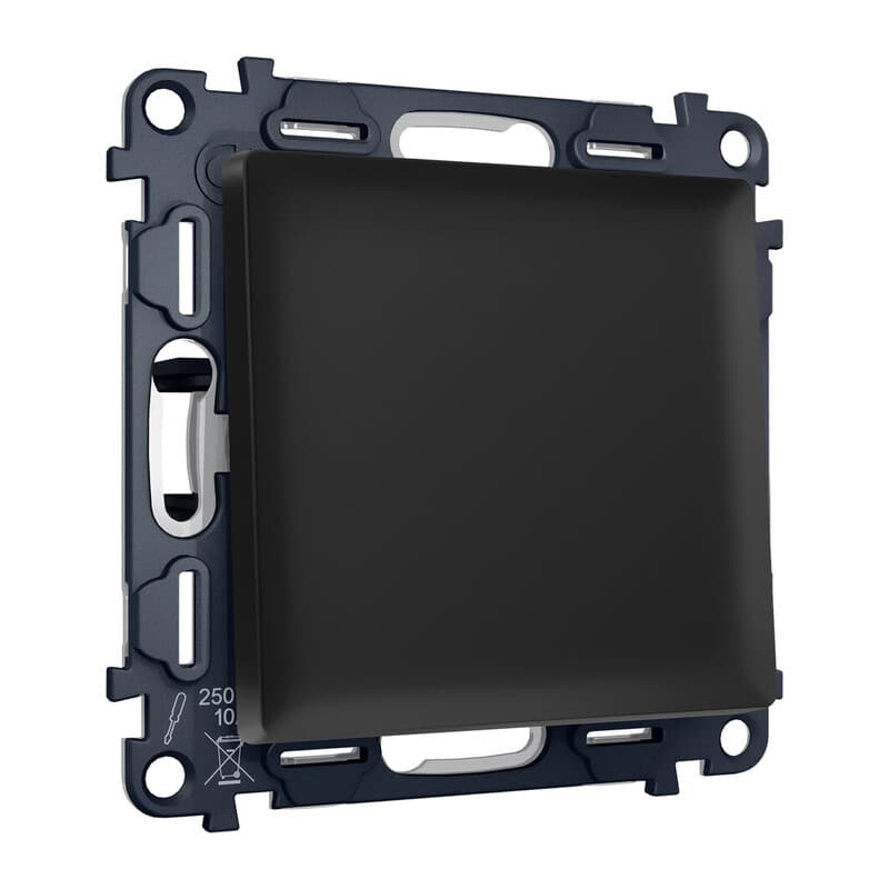 Комплект механизма 1-кл перекрестного выключателя ALFA Черный матовый QUANT (AP8010, VM112)