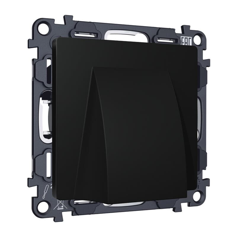 Комплект вывода кабеля с фиксатором ALFA Черный матовый QUANT (AP8158, VM238)