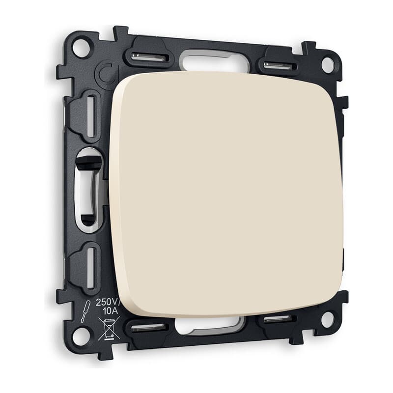 Комплект механизма 1-кл перекрестного выключателя OMEGA Бежевый матовый QUANT (OP3210, VM112)