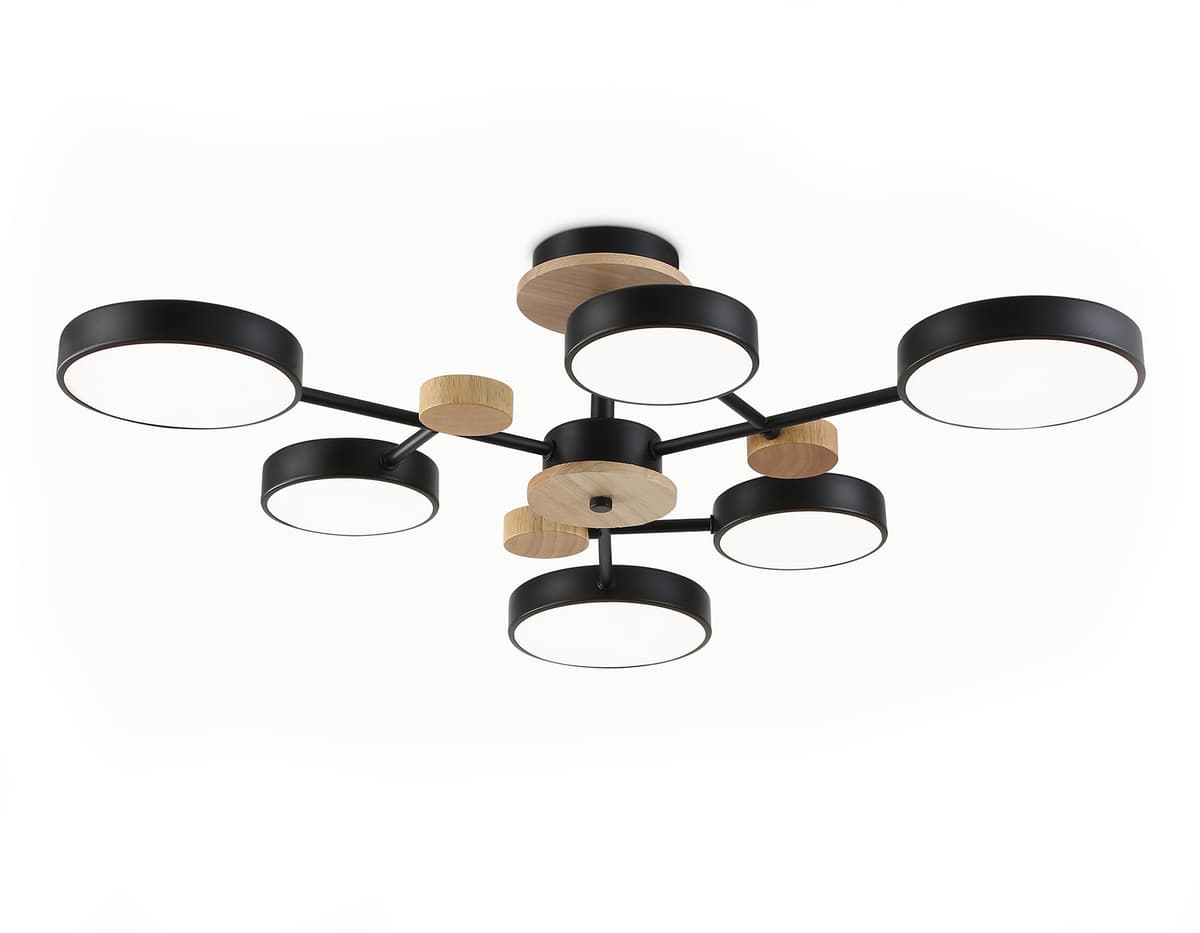 FL4863/6 BK/WD черный/дерево 90W 3000-6000K D750*180 (без ПДУ)