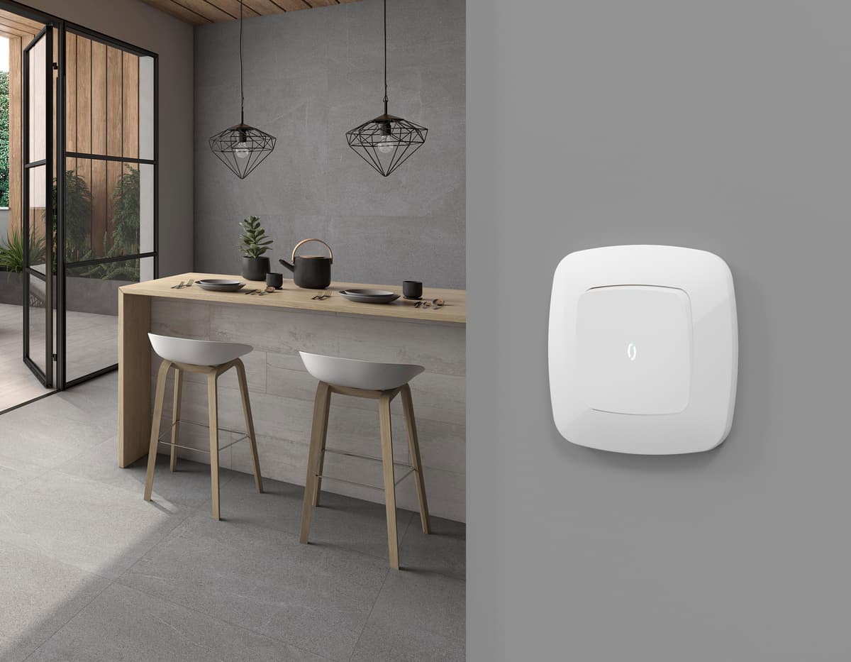 Комплект механизма 1-кл выключателя с подсветкой 5600K OMEGA Белый матовый QUANT (OP1220, VM101, G14W)