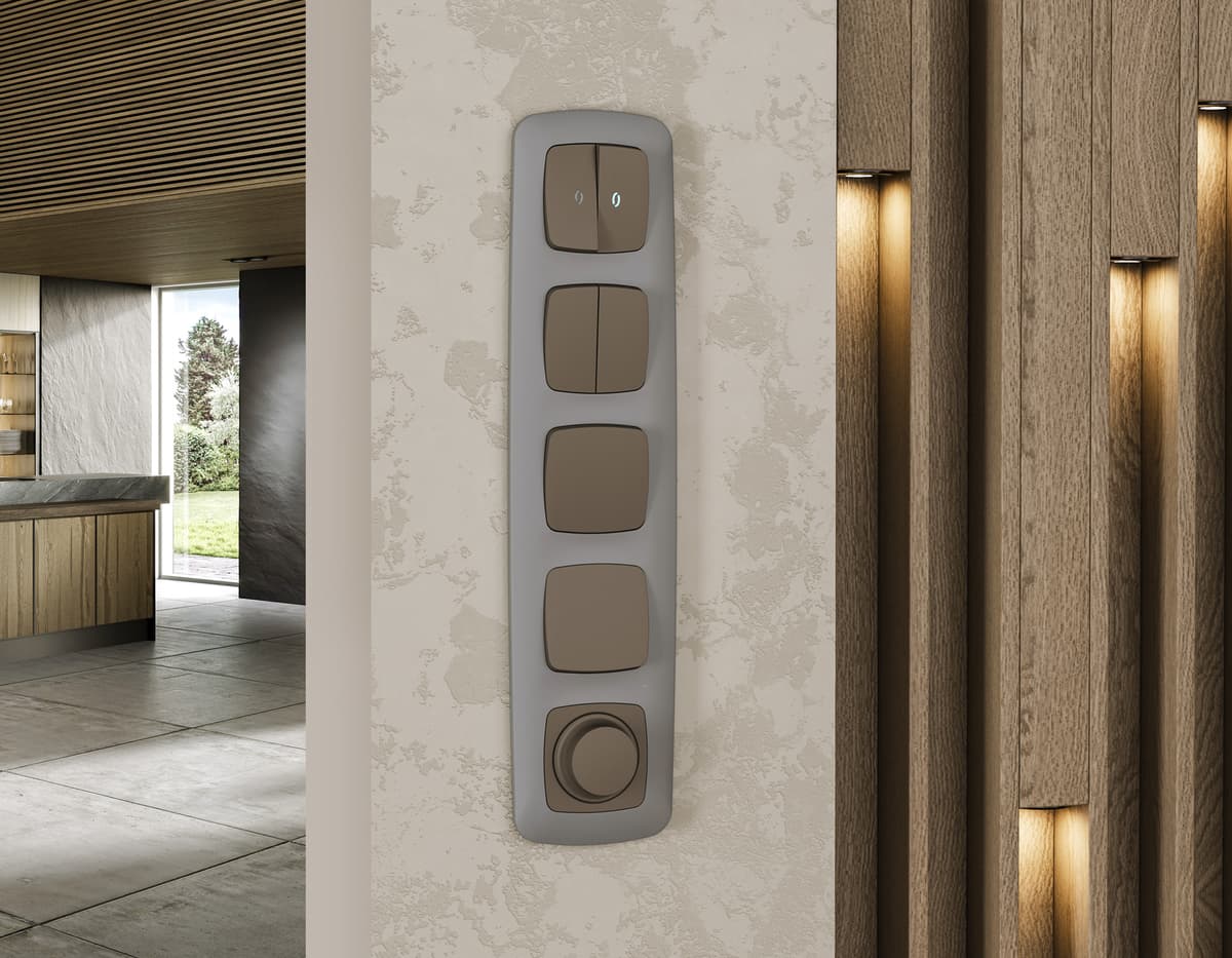 Комплект механизма 1-кл проходного выключателя OMEGA Темная бронза матовый QUANT (OP6310, VM105)