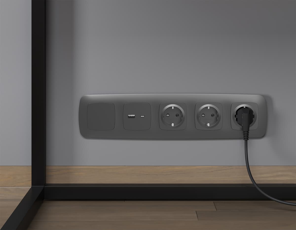 Комплект суппорта универсального OMEGA Графит мягкое касание QUANT (OP9160, VM240)